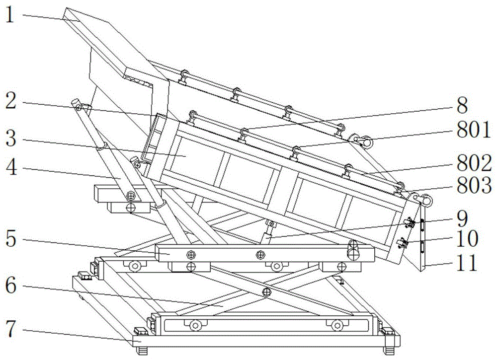 一种前直顶自卸汽车货箱横向稳定装置的制作方法