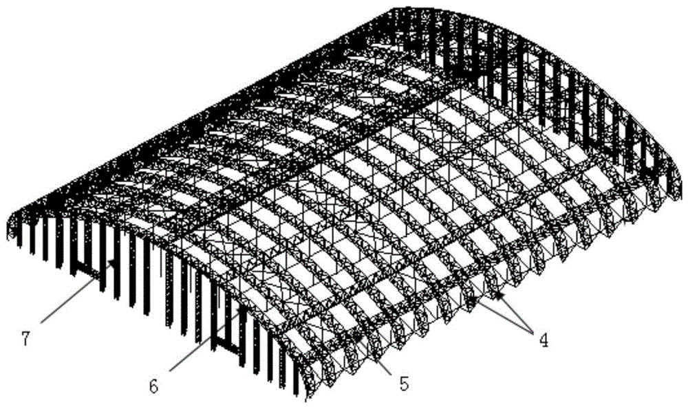 一种自平衡拱形桁架支承的大跨度索网结构的制作方法