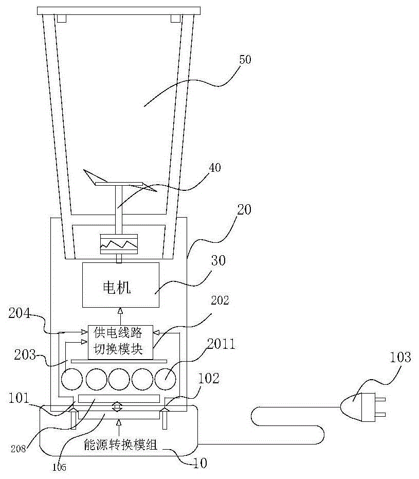 一种无线充供电果汁机的制作方法