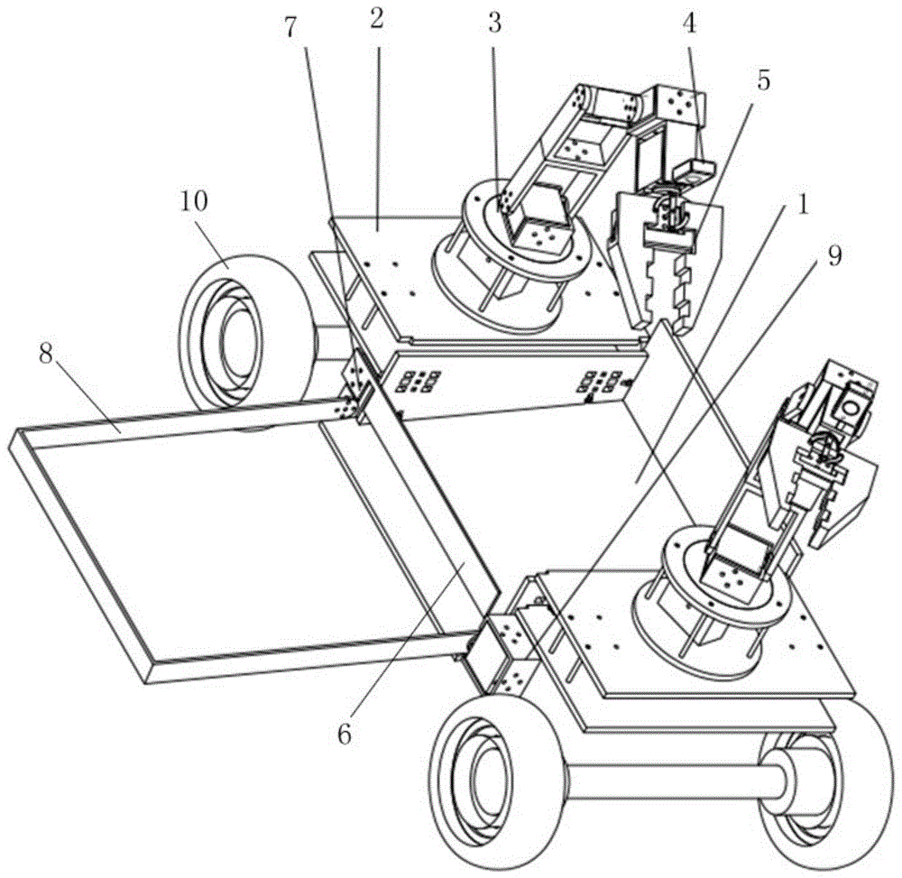 一种多关节机械臂仓位可调节的运输小车的制作方法