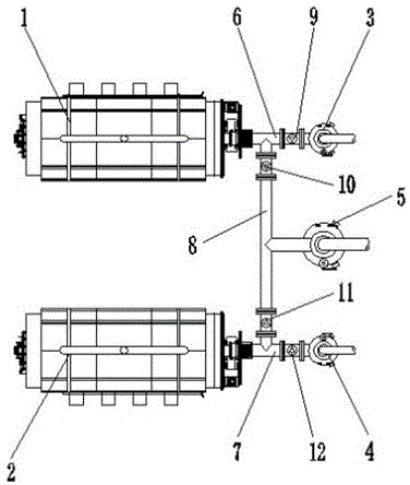 两台卧式旋转加热炉共用一台催化塔的蒸馏生产装置的制作方法