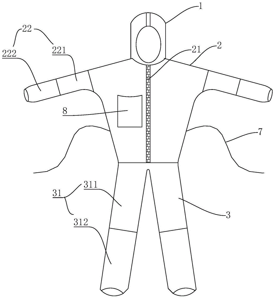 一种可调节式防感染医用防护服的制作方法