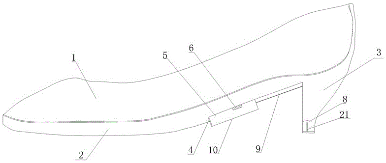 可变换鞋跟高度的女士高跟鞋的制作方法