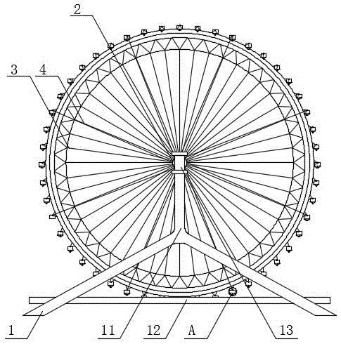 一种平衡性好的摩天轮的制作方法