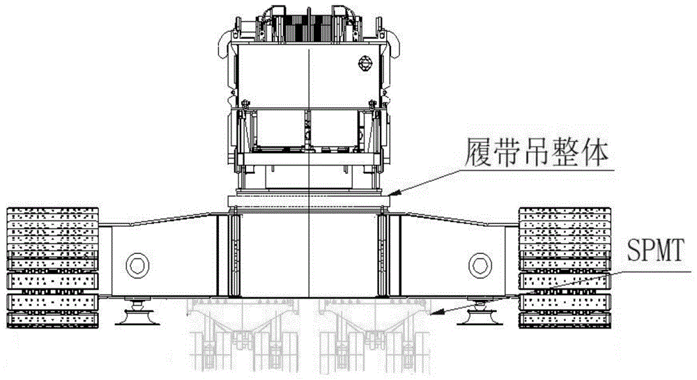 一种大型履带起重机主机整体装运的运输方法与流程