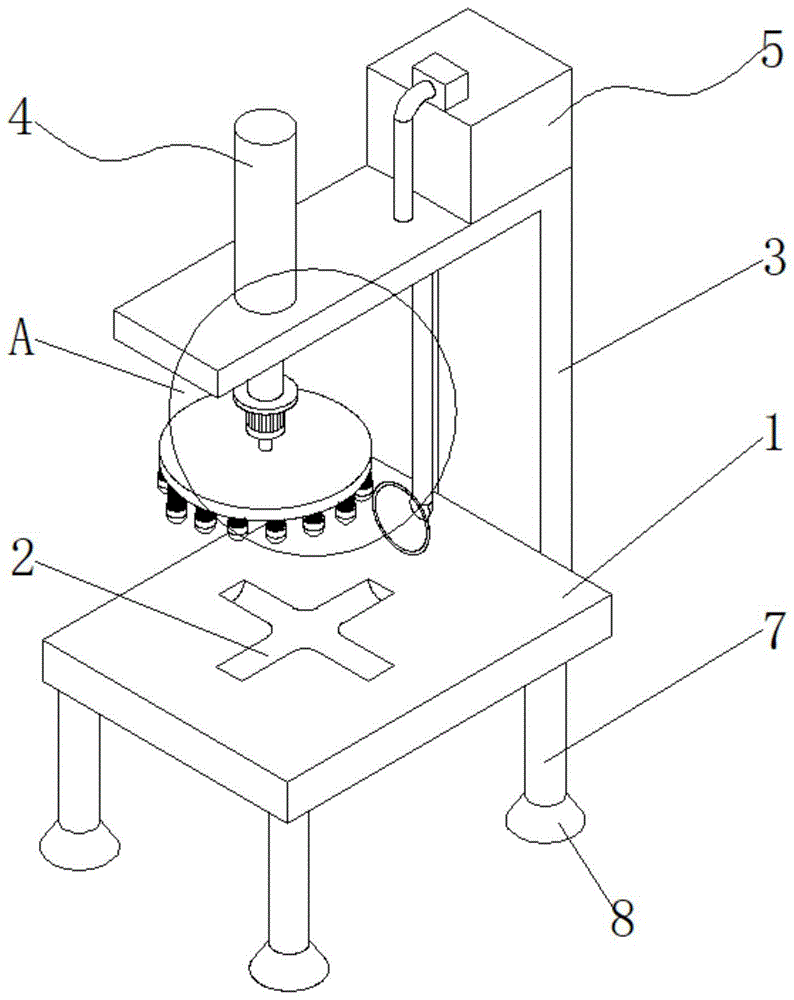 一种异径四通接头的成型打磨装置的制作方法