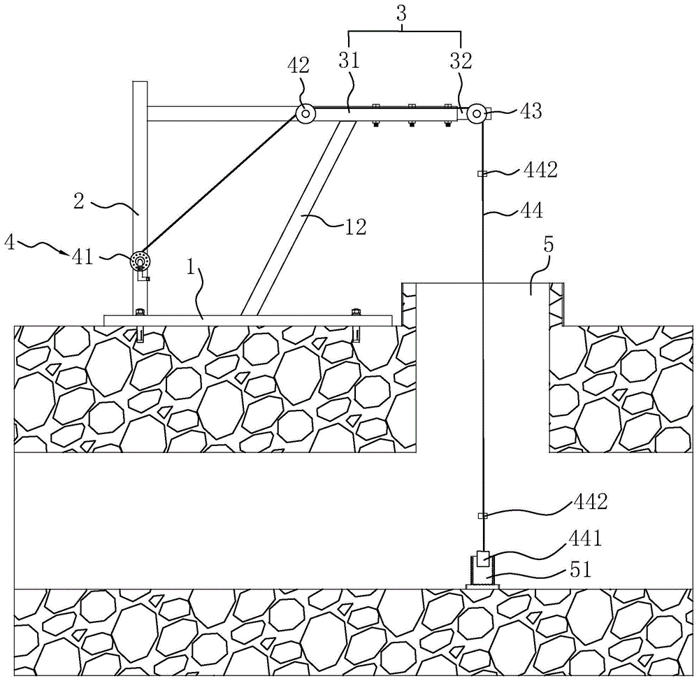 一种竖井联系测量用吊架装置的制作方法