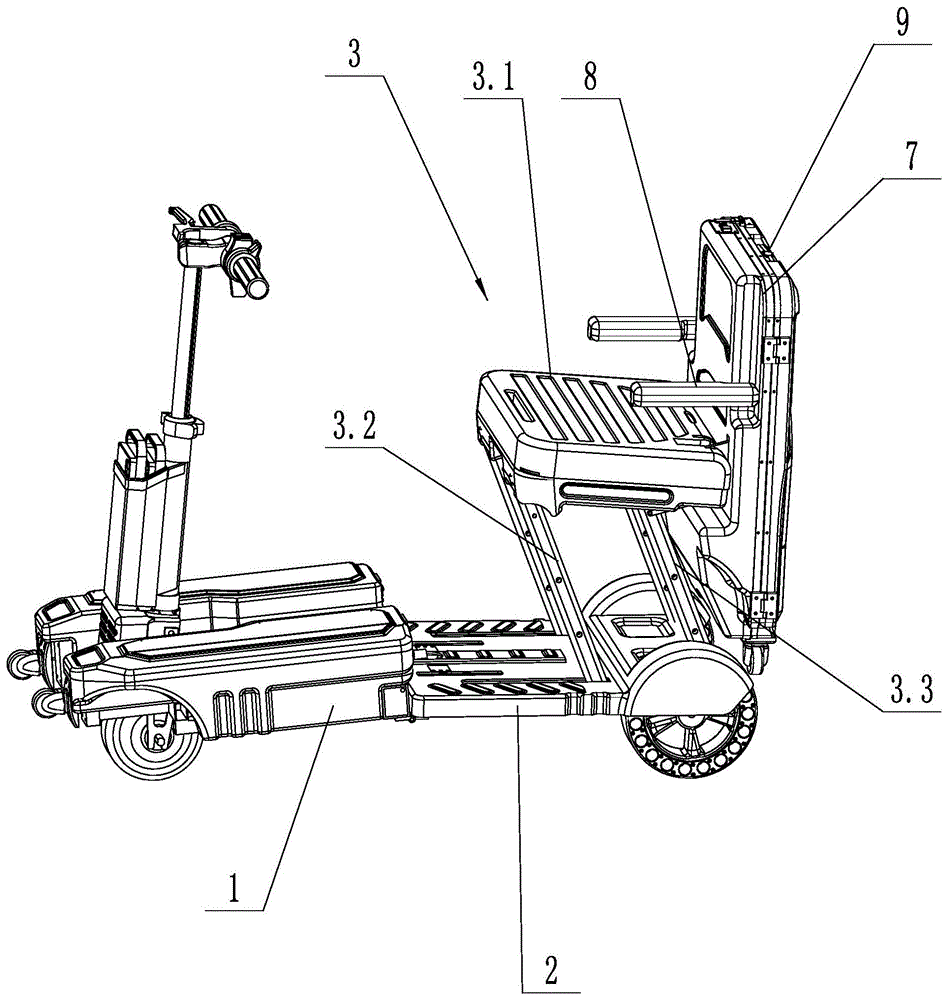 一种折叠代步车座椅结构的制作方法