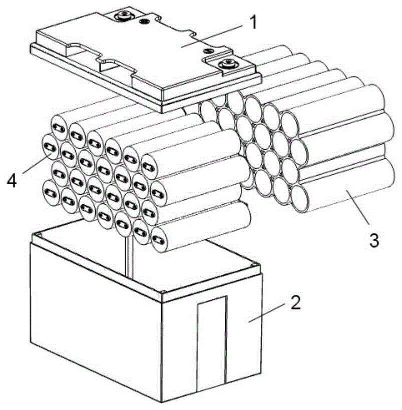 将圆柱锂电池装入铅酸壳体内的固定结构的制作方法