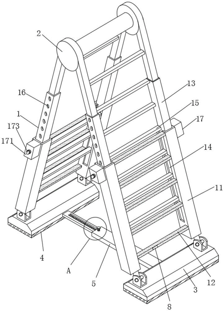 一种电梯井检修平台用伸缩梯定位装置的制作方法