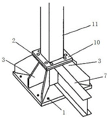 一种钢构桥立柱与地面的连接结构的制作方法