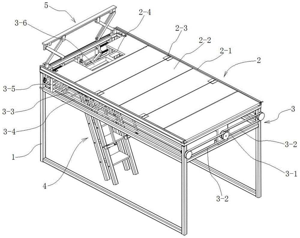 一种盖板折叠打开式机械阁楼装置的制作方法