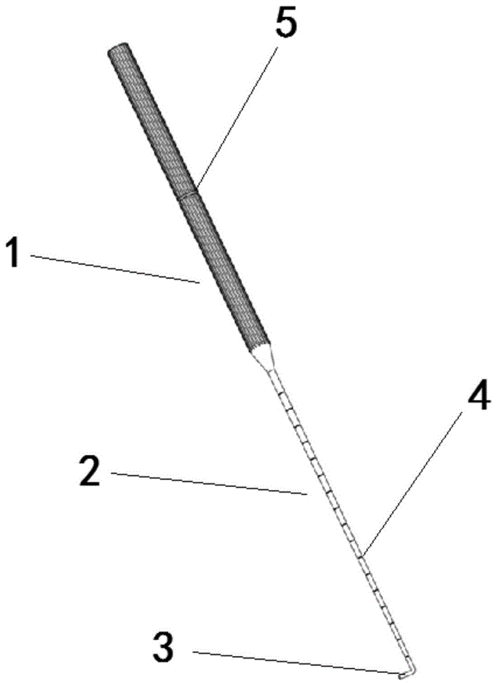一种带刻度的关节镜用探钩的制作方法