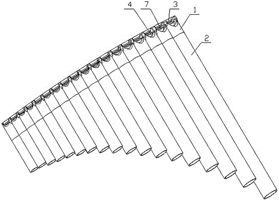 一种吹嘴设置在音管内的排箫的制作方法
