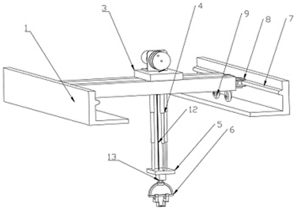 一种三伸缩杆双梁桥式起重机及防跑偏装置的制作方法