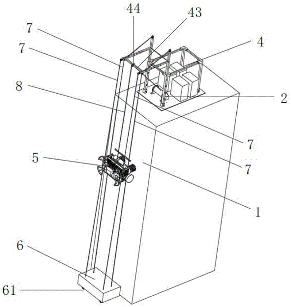 一种高空外墙机器人的小型升降吊机装置的制作方法