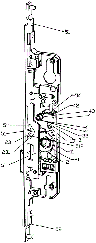 门锁的手柄联动件的复位结构的制作方法