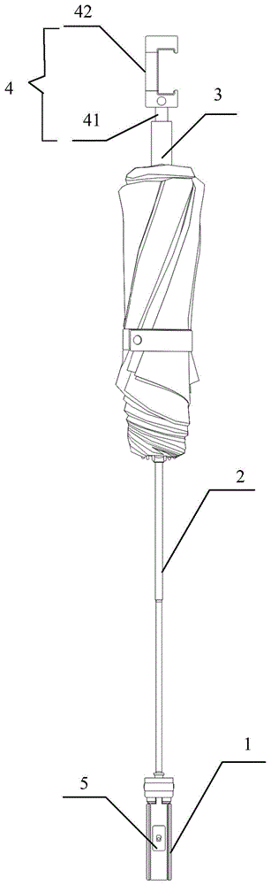 一种具有自拍杆功能且便于存放的雨伞的制作方法