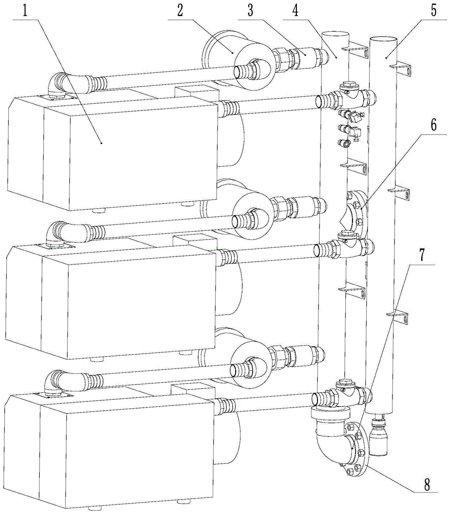 真空泵负压机组并联管路组件的制作方法