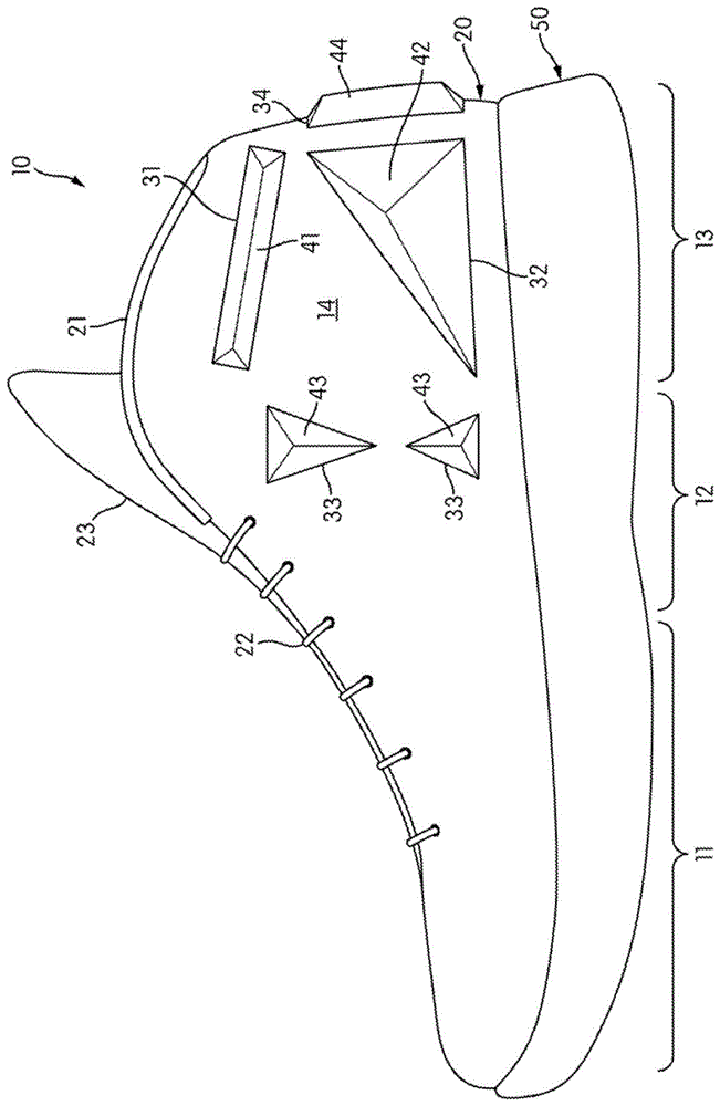 具有包括室元件的鞋面的鞋具的制作方法