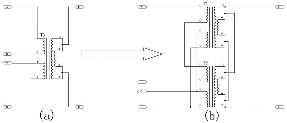 一种用于输出更大电流的反激变压器的串并联结构的制作方法