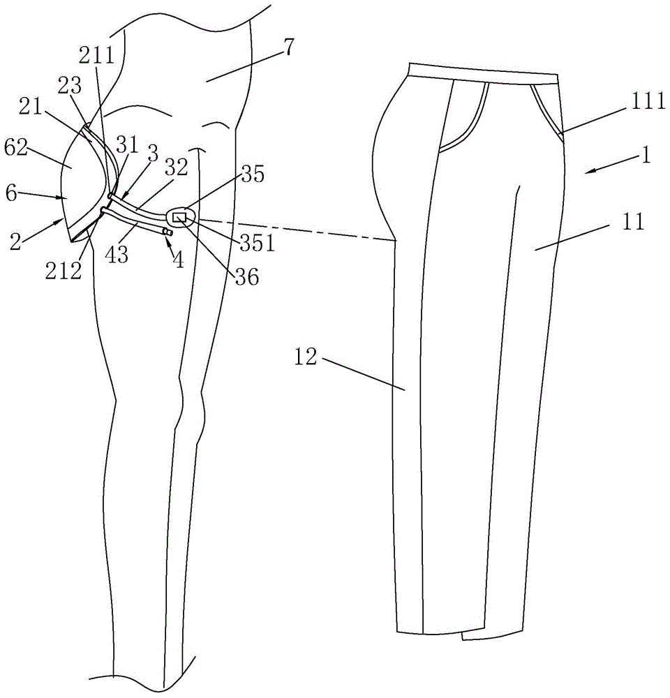 一种具有充气功能的裤子的制作方法