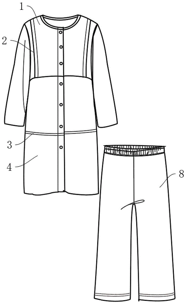 一种孕产可变换长度多穿搭家居服的制作方法