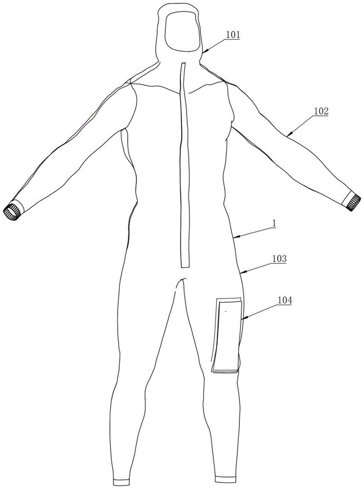 一种具备集尿排尿结构的抗静电防护服的制作方法