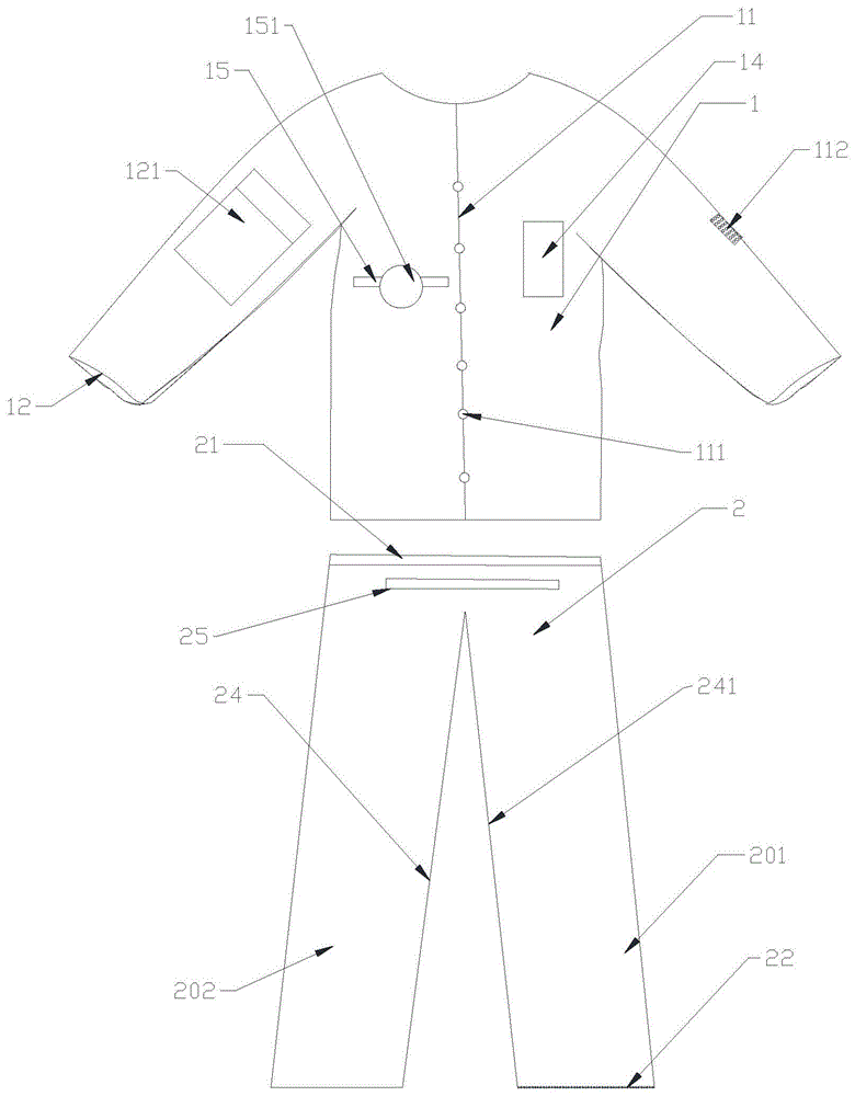 一种防压力性损伤的病员服的制作方法