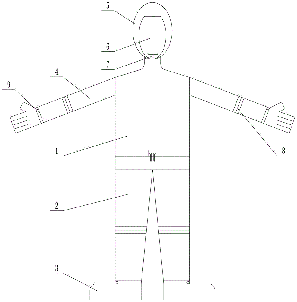 一种可调节大小的密闭隔离服的制作方法