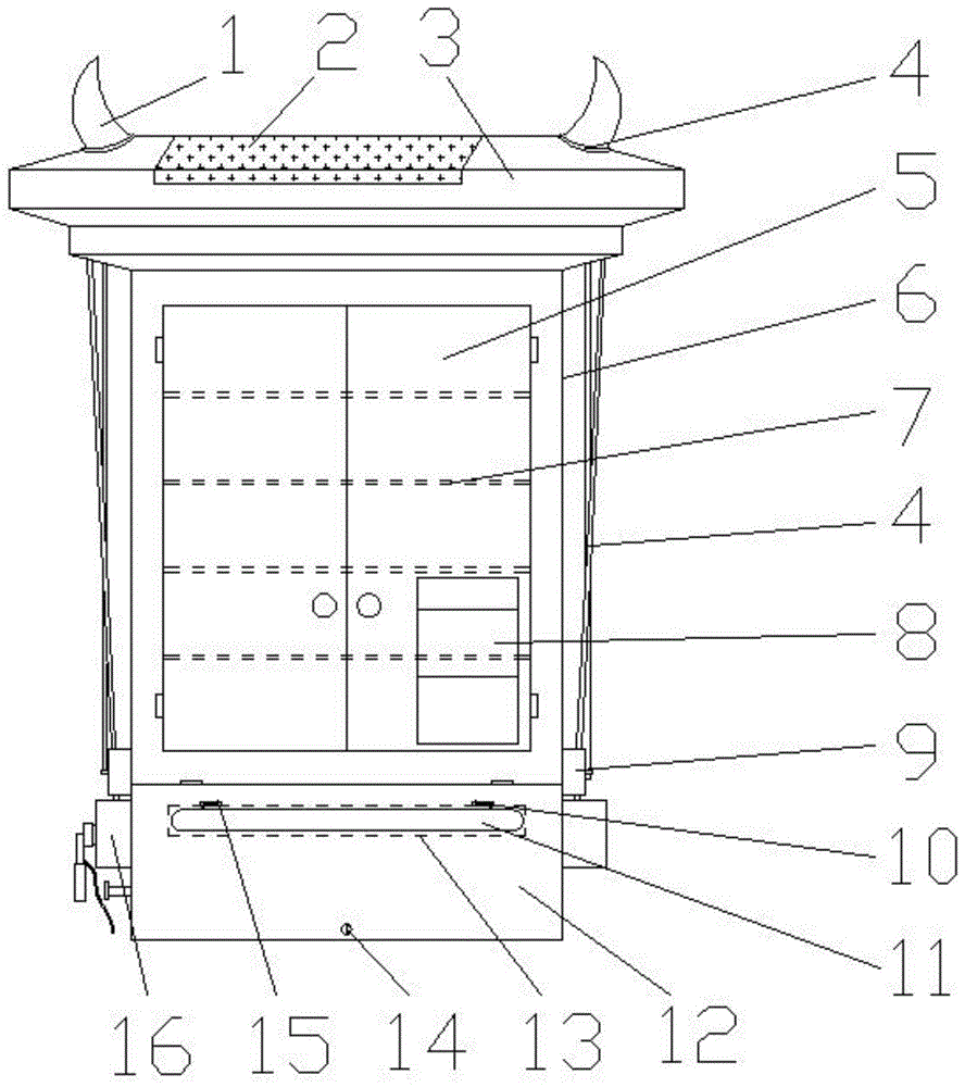 一种徽派建筑风格的共享书柜的制作方法