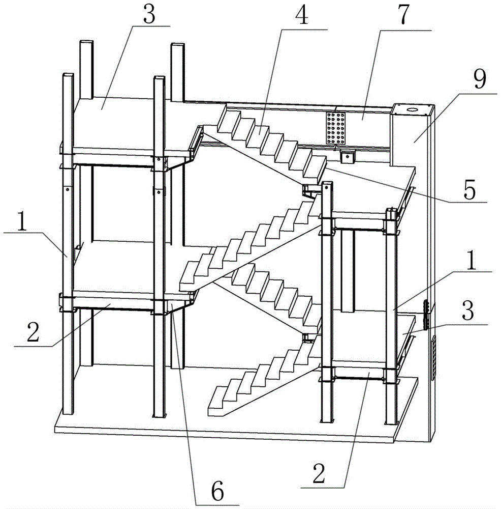 一种钢-混凝土组合结构滑动支座减震楼梯及其施工方法与流程