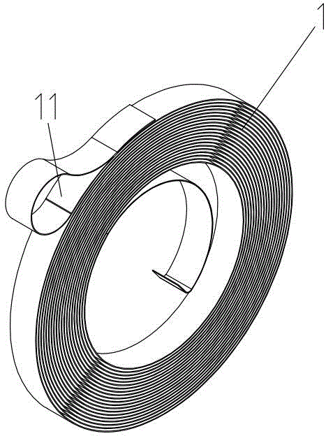 一种带圆型钩的平面涡卷弹簧的制作方法