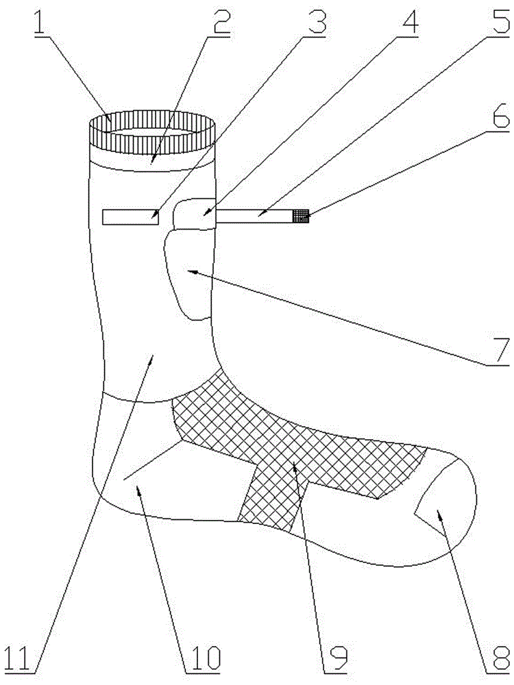 一种适合建筑工人穿着的韧性袜的制作方法