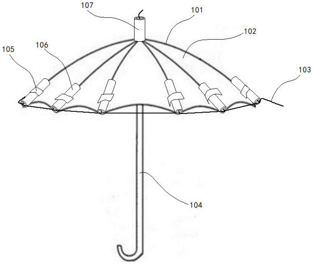 一种以伞形件为载体的烟花组合结构的制作方法