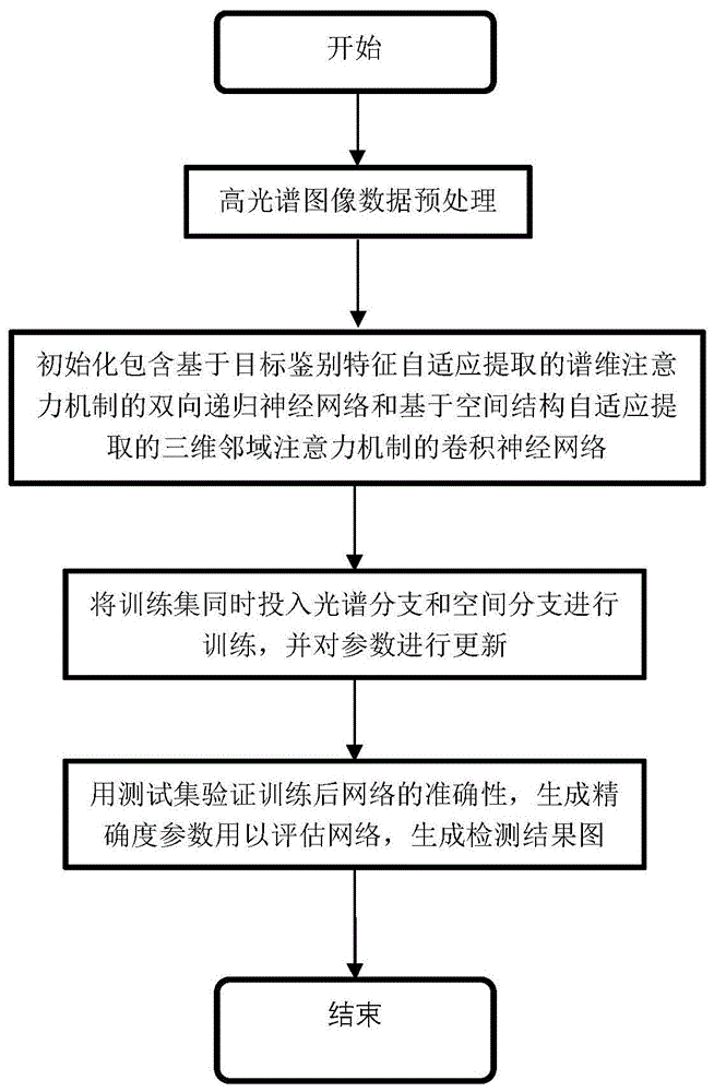 一种基于谱维与空间协作邻域注意力的高光谱图像目标检测方法与系统与流程