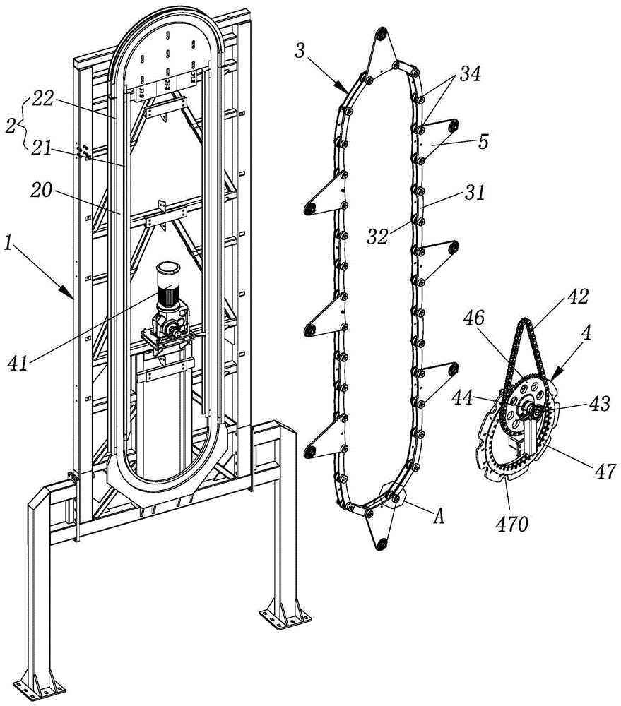 一种垂直循环立体停车系统的链轮传动机构的制作方法