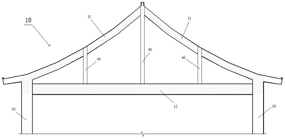 大跨度仿古歇山屋面结构的制作方法