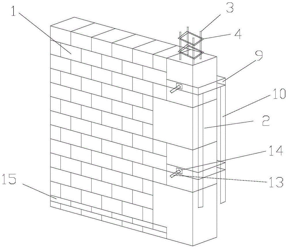 填充墙构造柱浇筑模具的制作方法