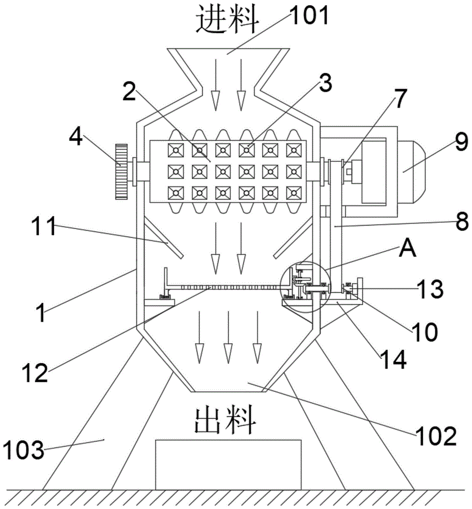 一种矿山石料加工用粉碎筛选装置的制作方法