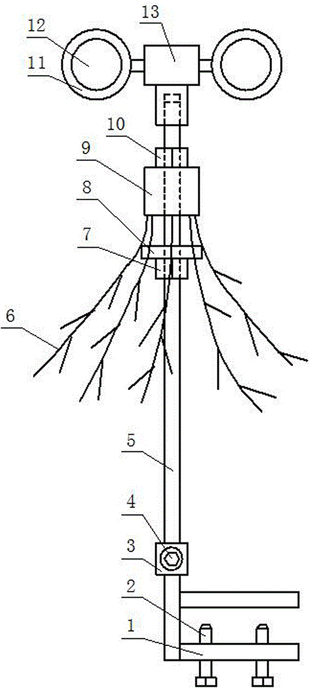 角度可调式风力加伞型防鸟刺装置的制作方法