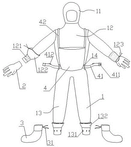 一种户外检测用防护服的制作方法