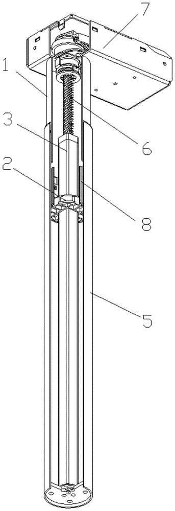 一种升降桌用防转结构及圆管升降柱的制作方法