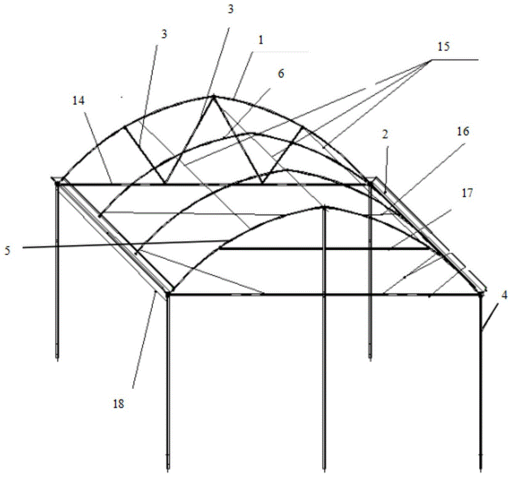 一种桃形拱连栋膜温室结构的制作方法