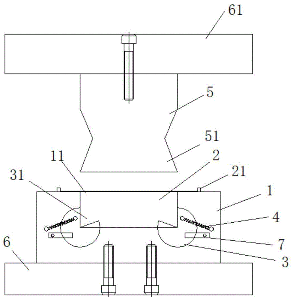 板件负角一次成型冲压模具结构的制作方法