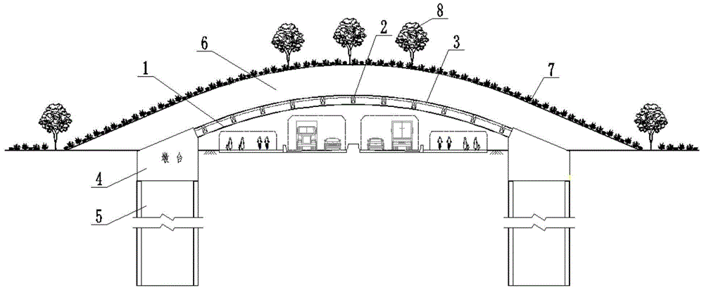 地上堆建的超大跨度通道结构的制作方法