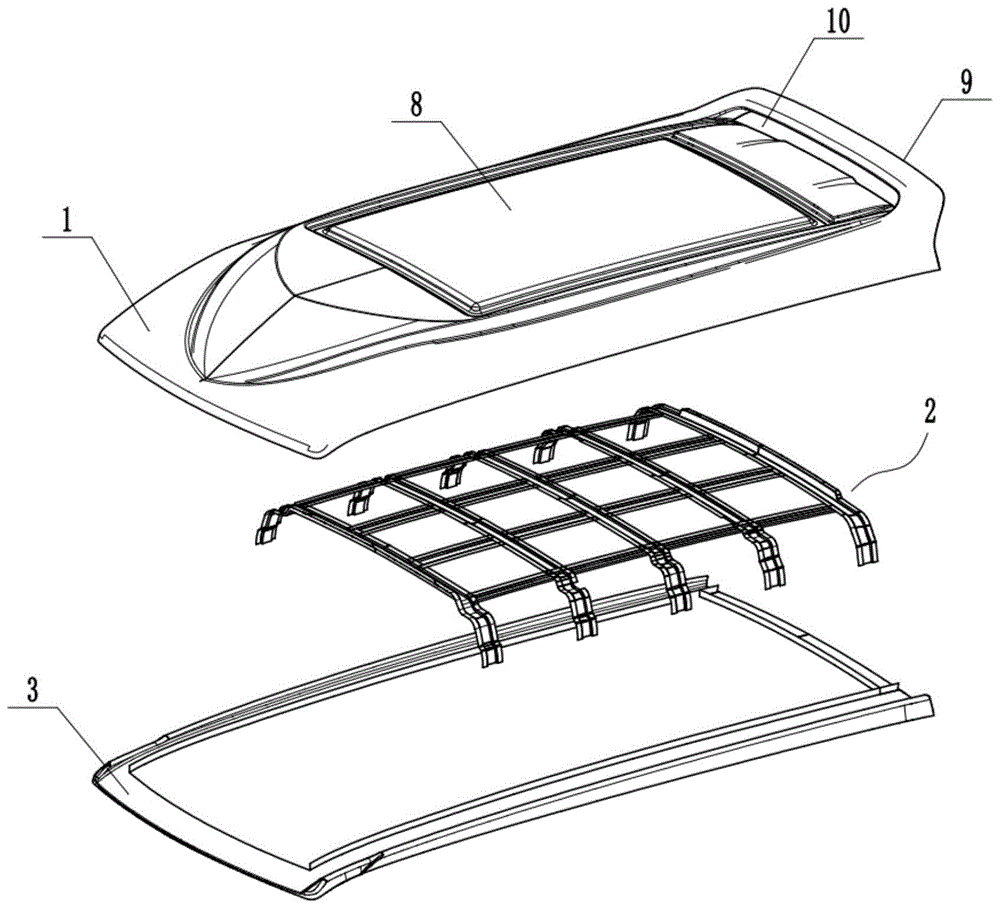 一种2080mm商务车冲压车顶的制作方法