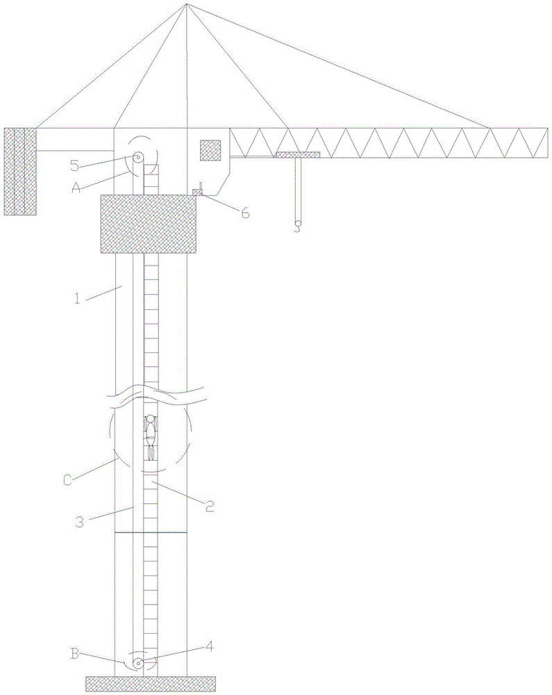 一种塔机攀爬安全带吊挂装置的制作方法