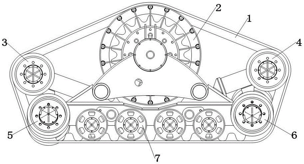 一种引导轮带有减震结构的半履带行走装置的制作方法