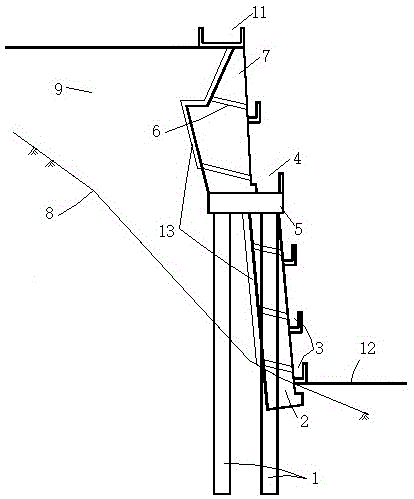 桩托二层景观挡墙的制作方法